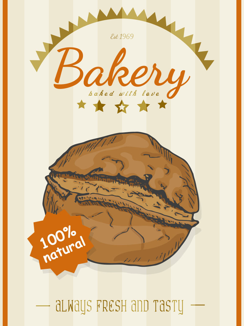 创意矢量现代烤面包主题的海报设计
