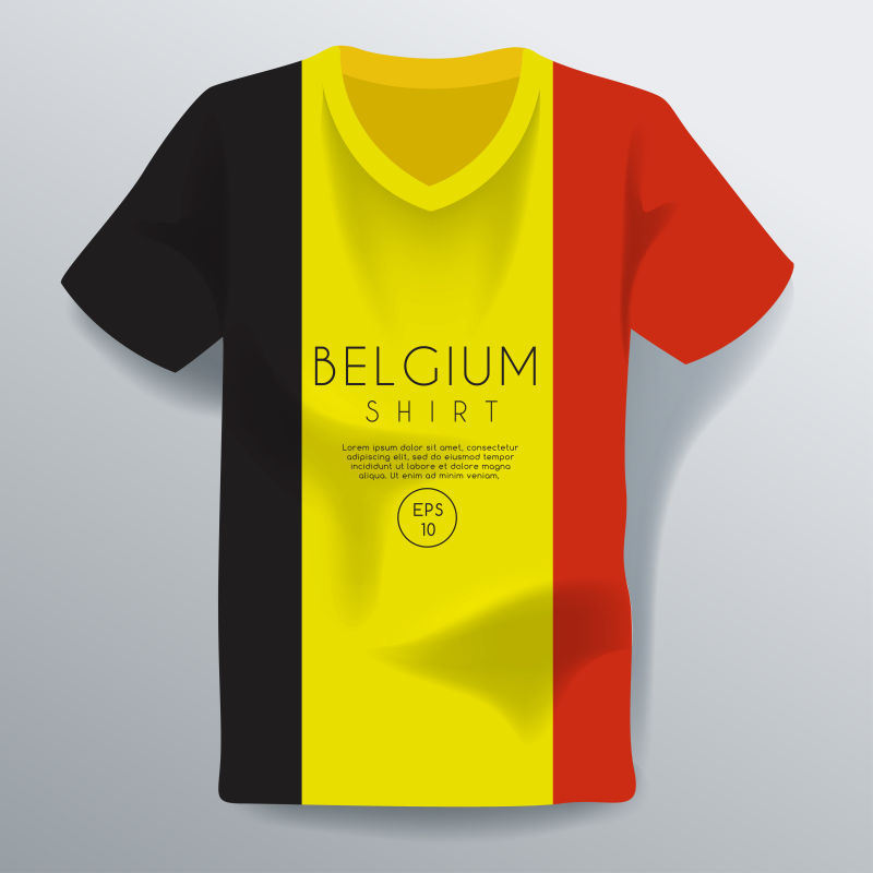 创意矢量比利时主题的T恤设计