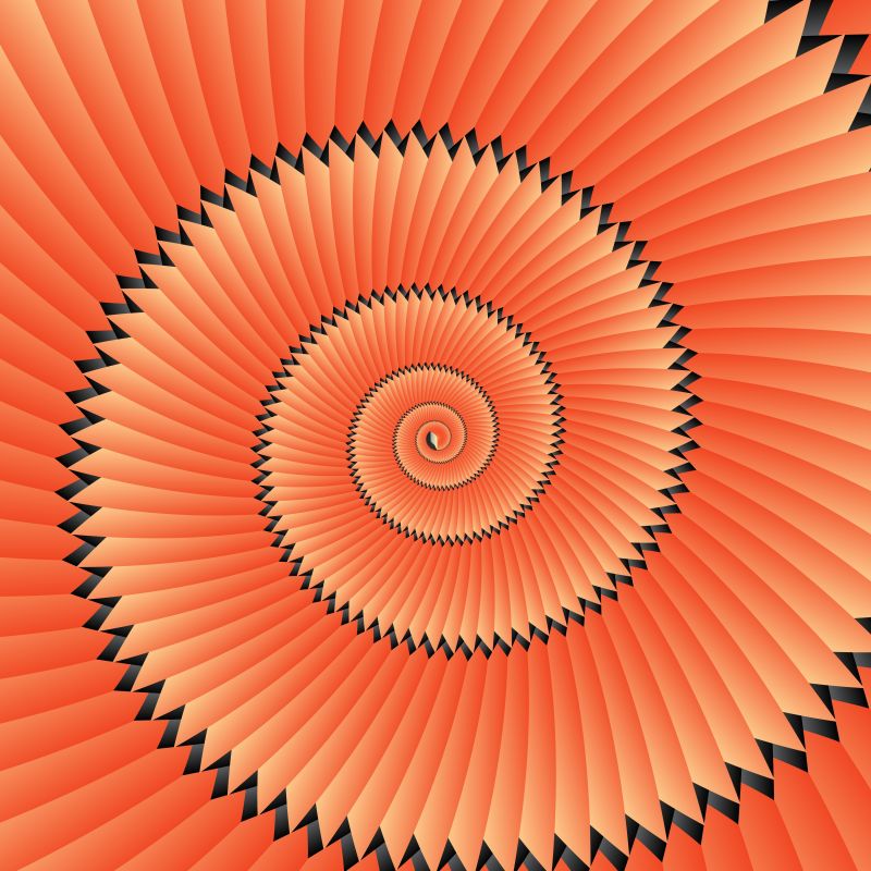 抽象矢量现代橙色几何螺旋背景设计