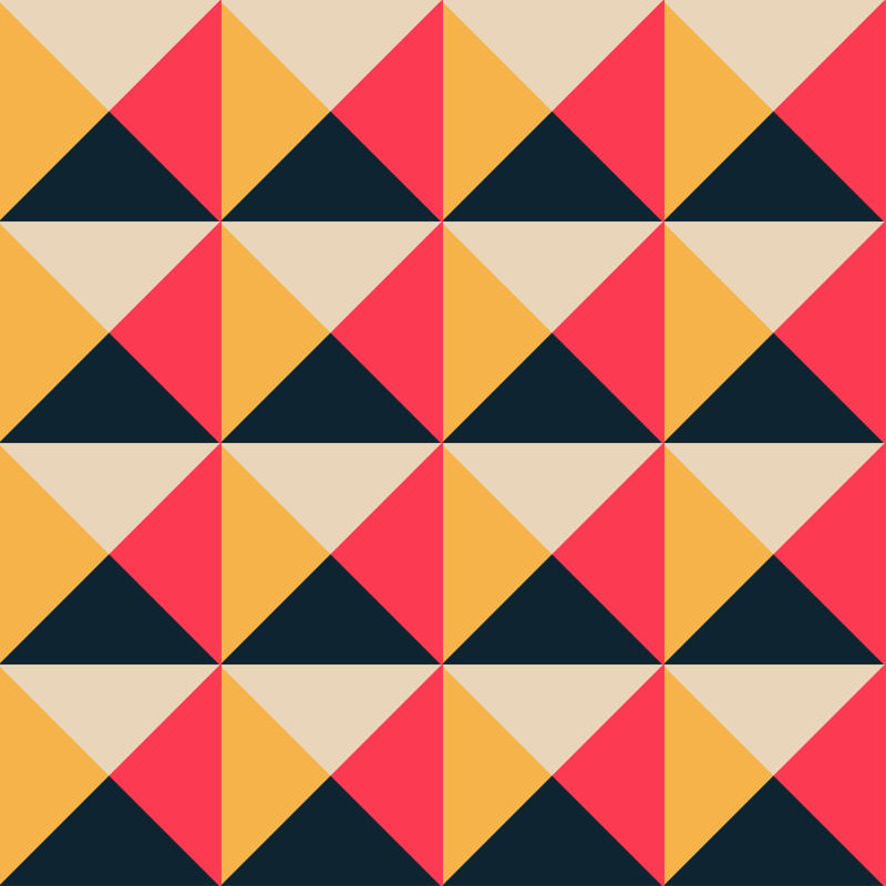 陈旧的三角形和方形图案黄色和红色