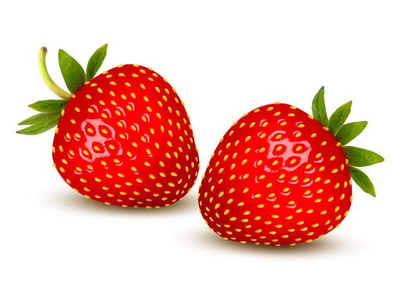 抽象矢量现代新鲜草莓插图设计