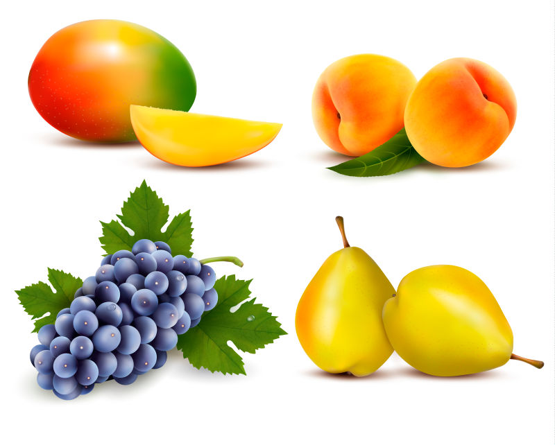 抽象矢量新鲜的水果创意插图设计