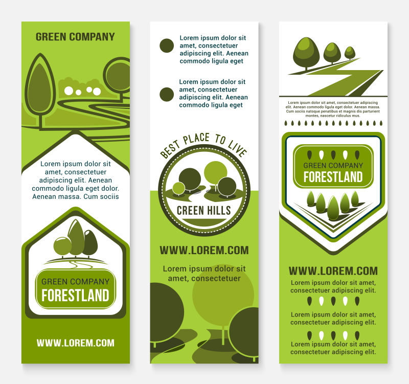 绿色生态景观设计公司矢量横幅