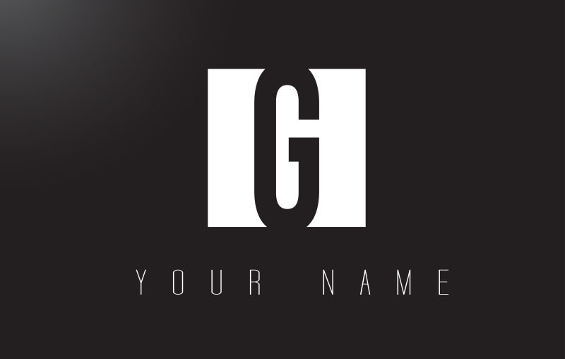 创意矢量现代黑白色的字母G标志设计