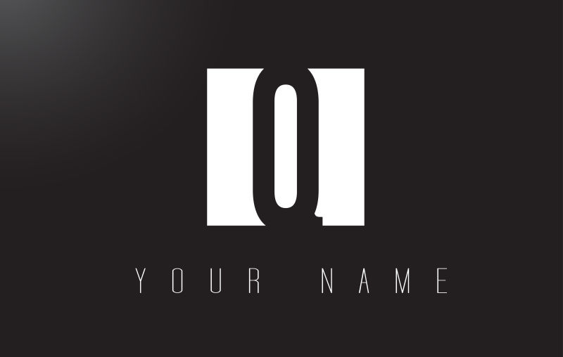 创意矢量现代黑白色的字母Q标志设计