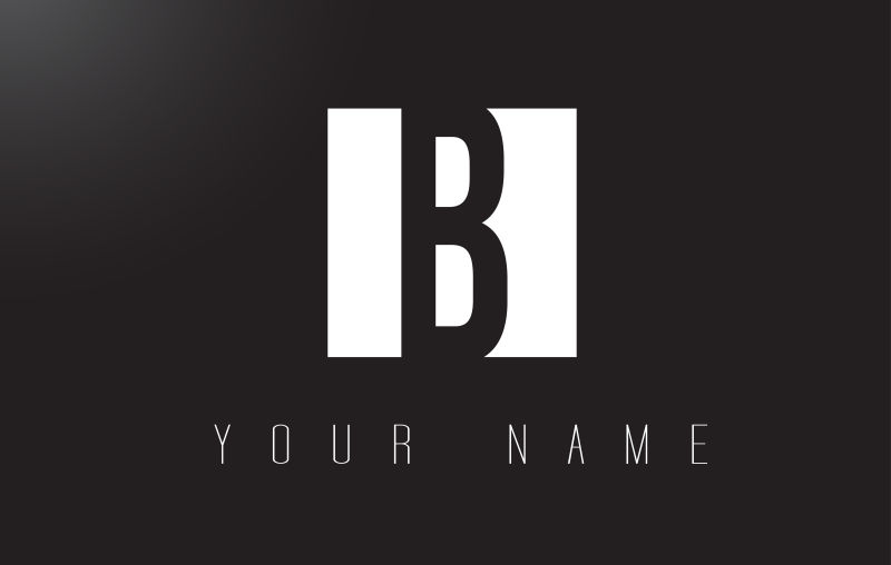 创意矢量现代黑白色的字母B标志设计
