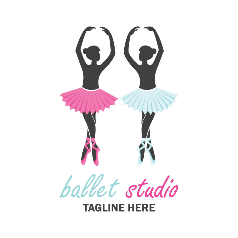 创意矢量芭蕾舞主题标志设计