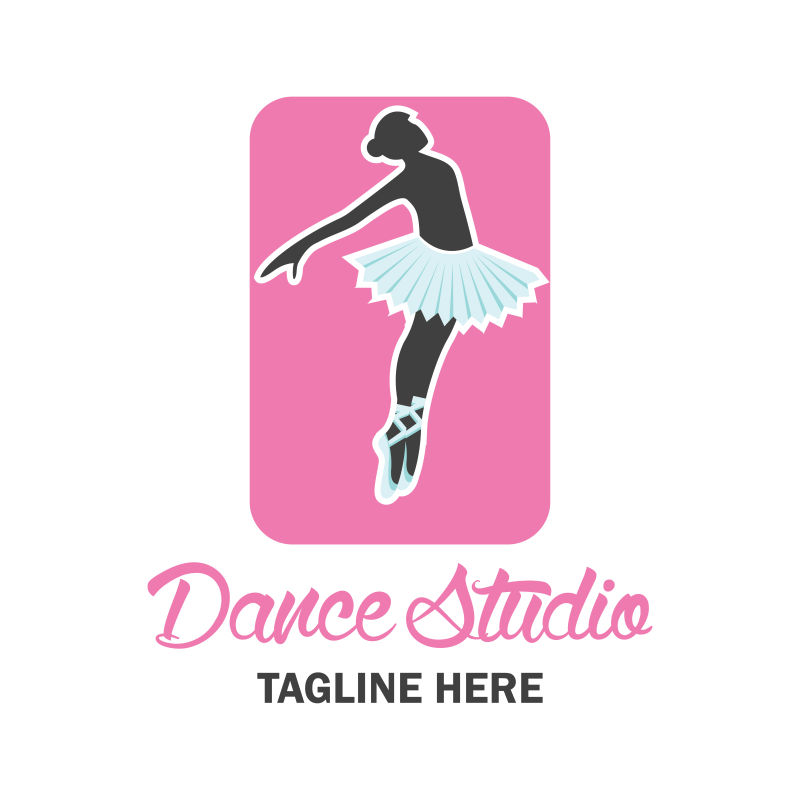 创意矢量女性芭蕾舞标志设计