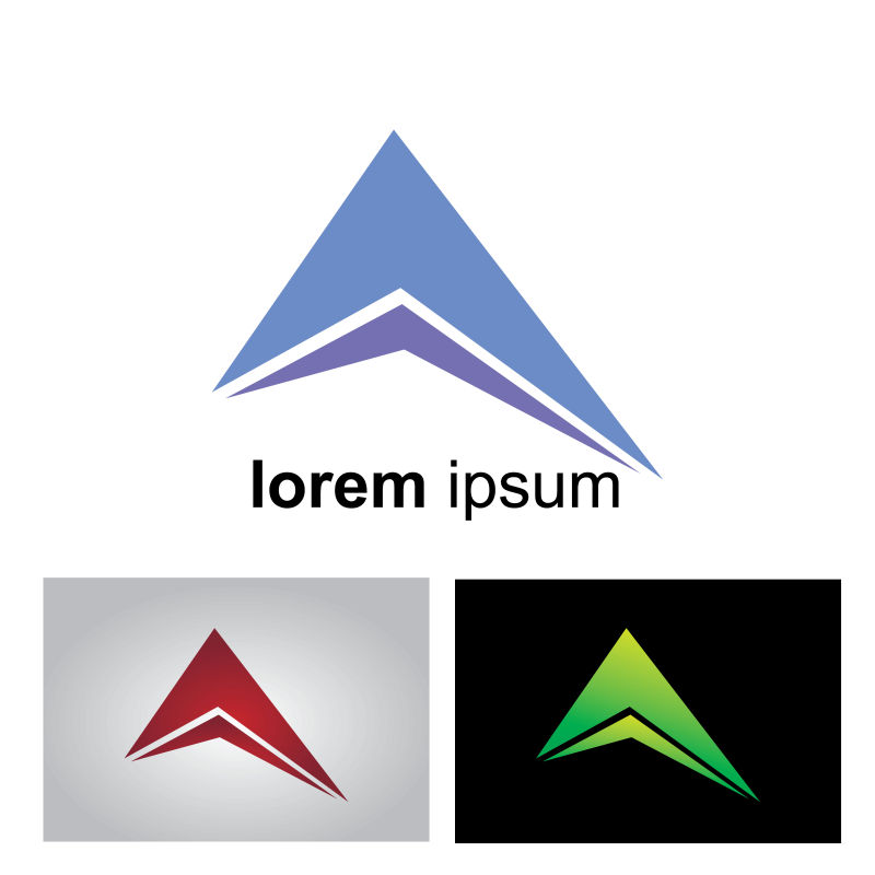 抽象矢量现代彩色几何风格的商业标志设计