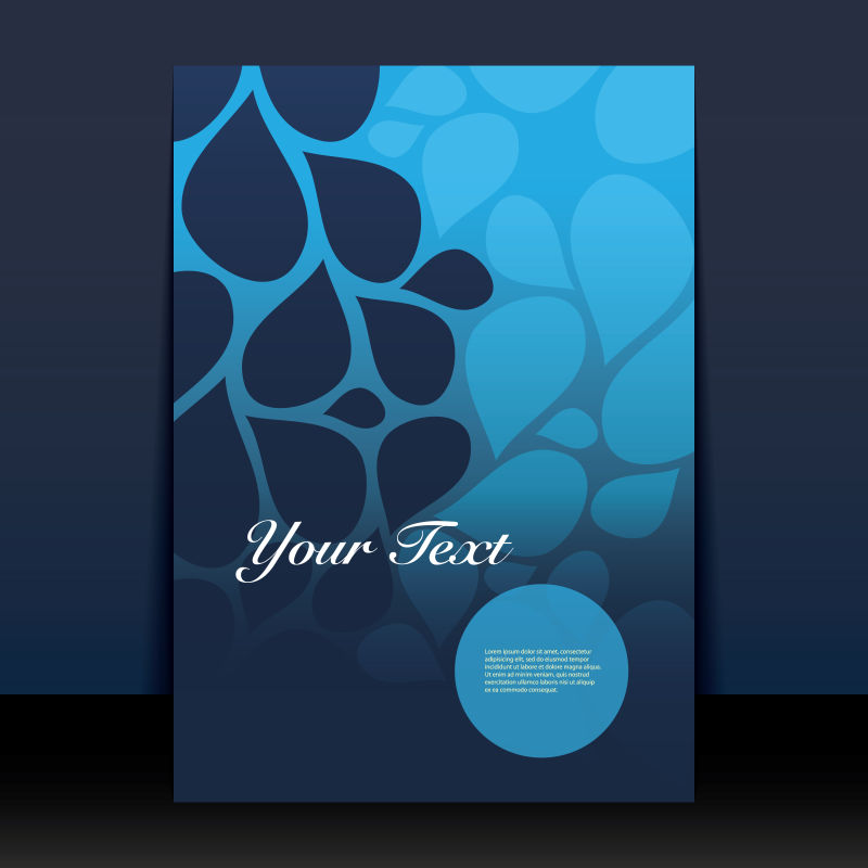 抽象矢量现代蓝色几何商业宣传单设计