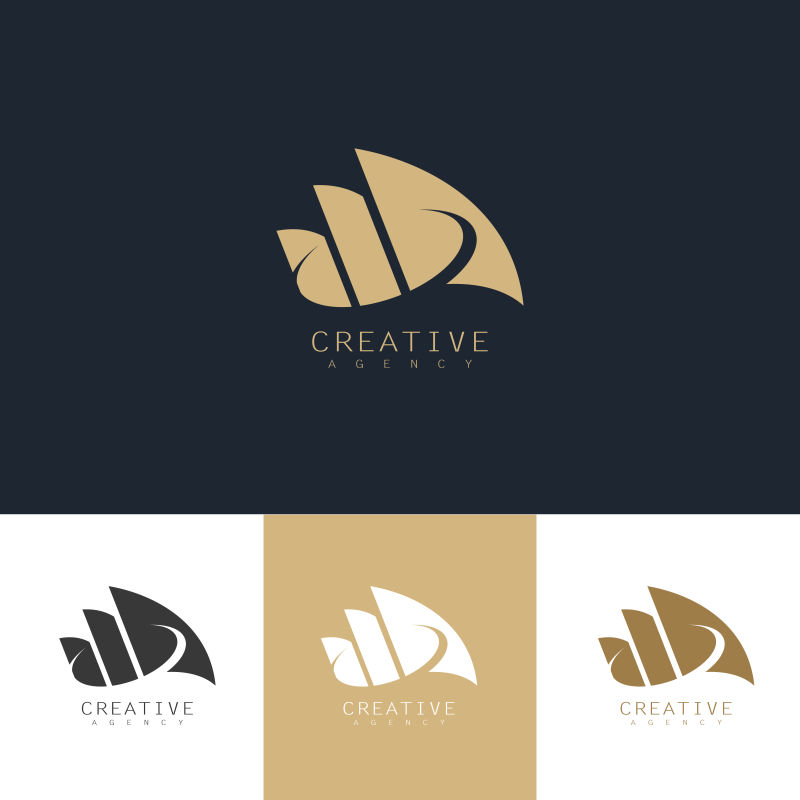 创意矢量现代金色企业标志设计