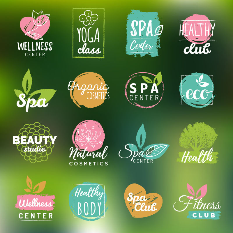 创意矢量健康美容主题标志设计