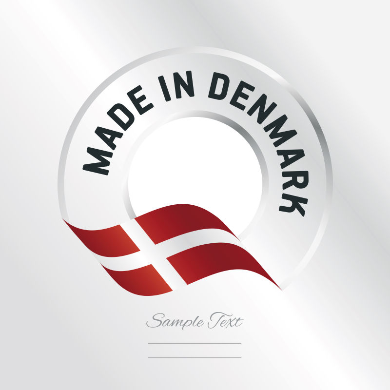 创意矢量丹麦制造标签设计