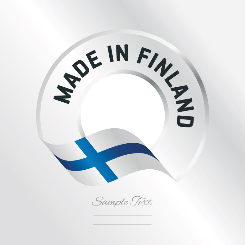 抽象矢量芬兰制造标签设计
