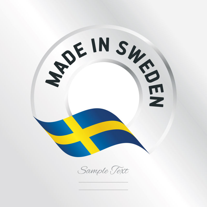 抽象矢量瑞典制造标签设计