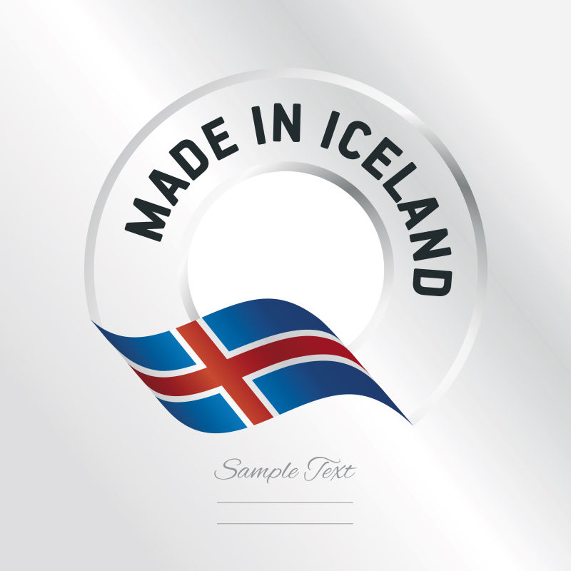 抽象矢量现代冰岛制造标签设计