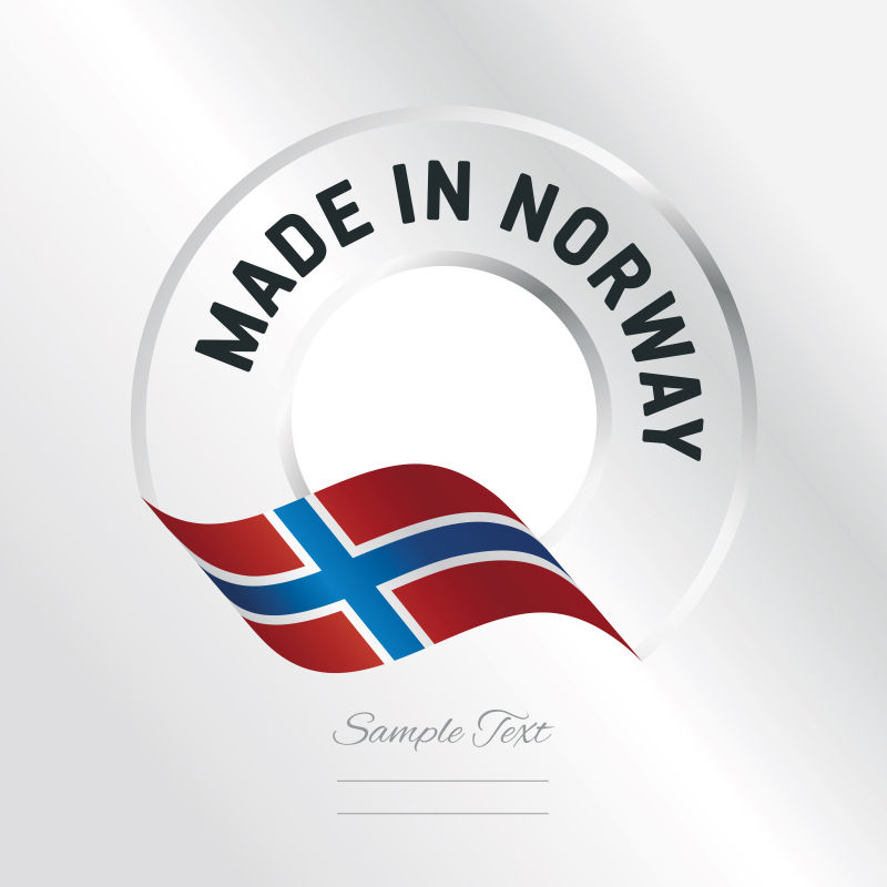 抽象矢量挪威制造标签设计