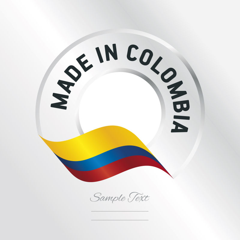 抽象矢量哥伦比亚制造标签设计