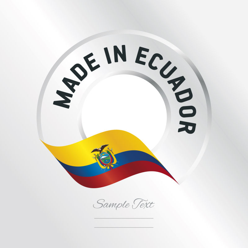 矢量厄瓜多尔制造标签设计