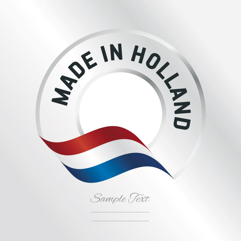 创意矢量现代荷兰制造标签设计