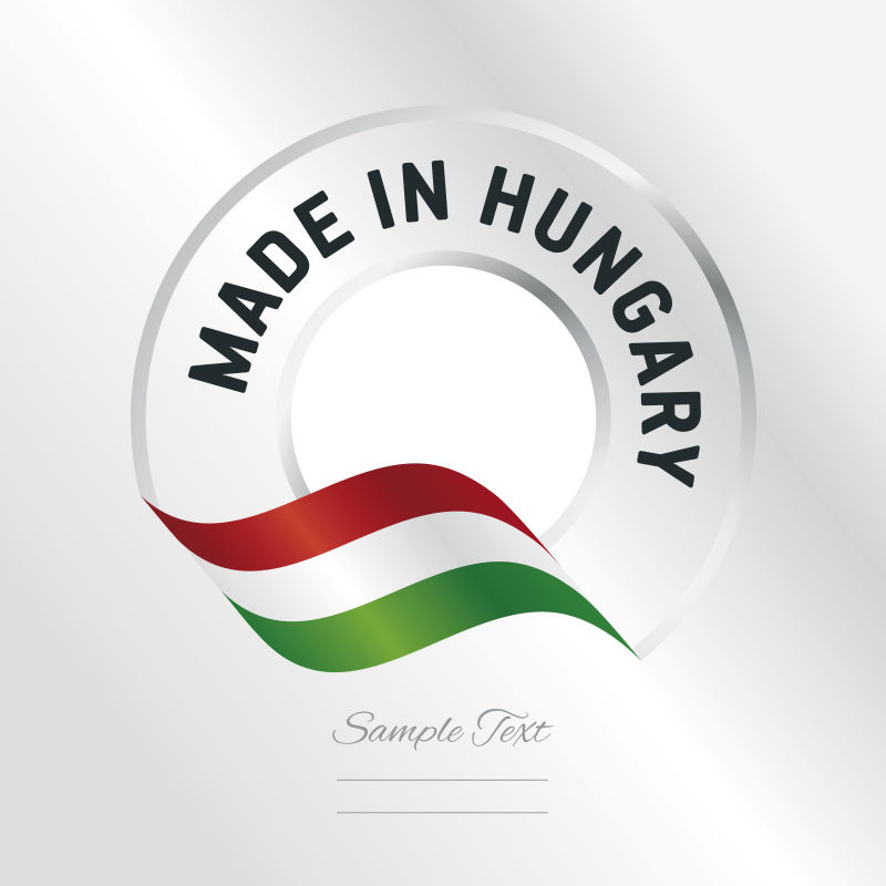 创意矢量匈牙利制造标签设计