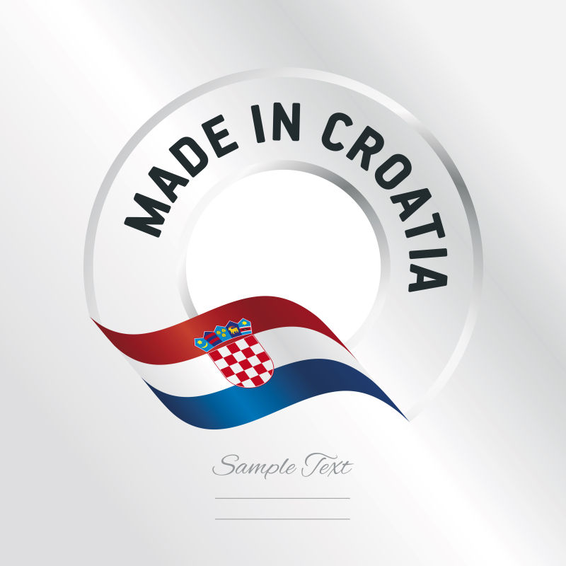 创意矢量现代克罗地亚制造标签设计