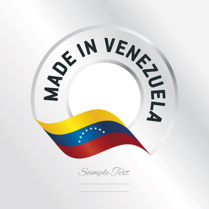 创意矢量现代委内瑞拉制造标签设计