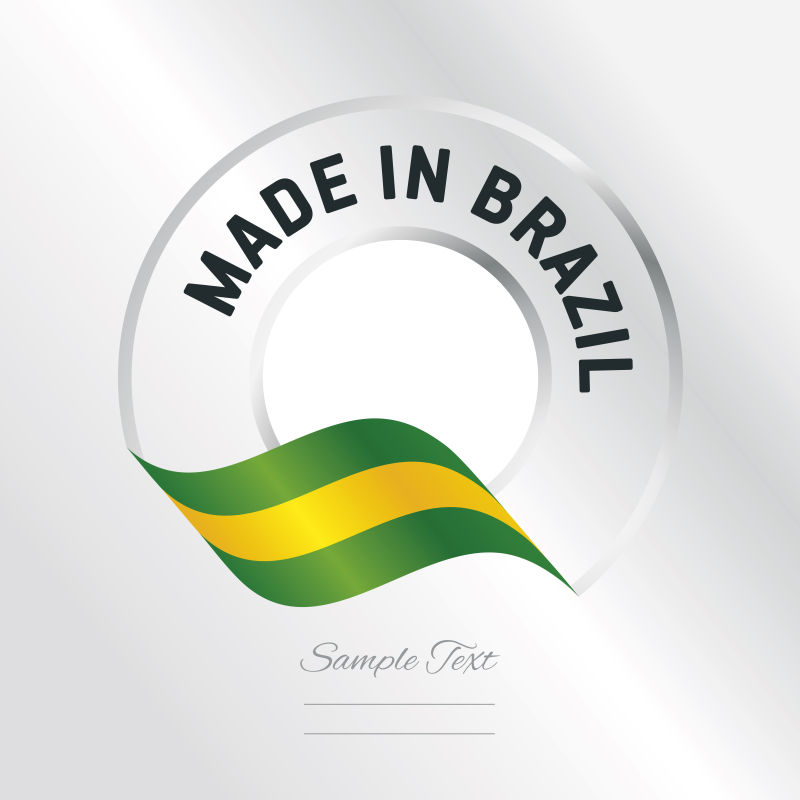创意矢量现代巴西制造标签设计