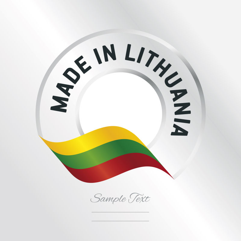 创意矢量立陶宛制造标签设计