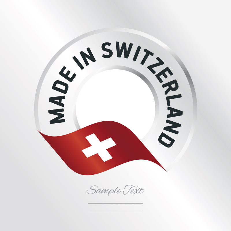 创意矢量现代瑞士制造标签设计