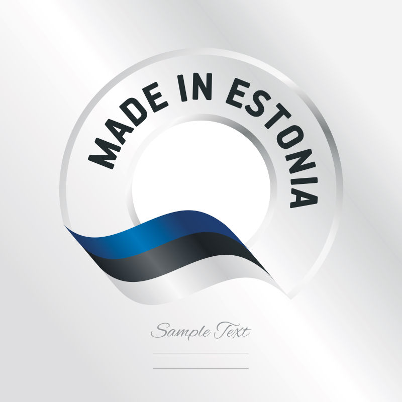 创意矢量现代爱沙尼亚制造标签设计