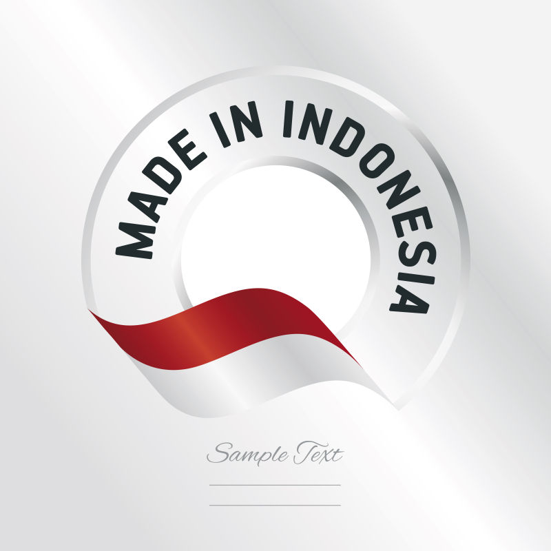 创意矢量印度尼西亚制造标签设计