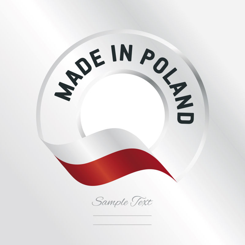 抽象矢量现代波兰制造标签设计