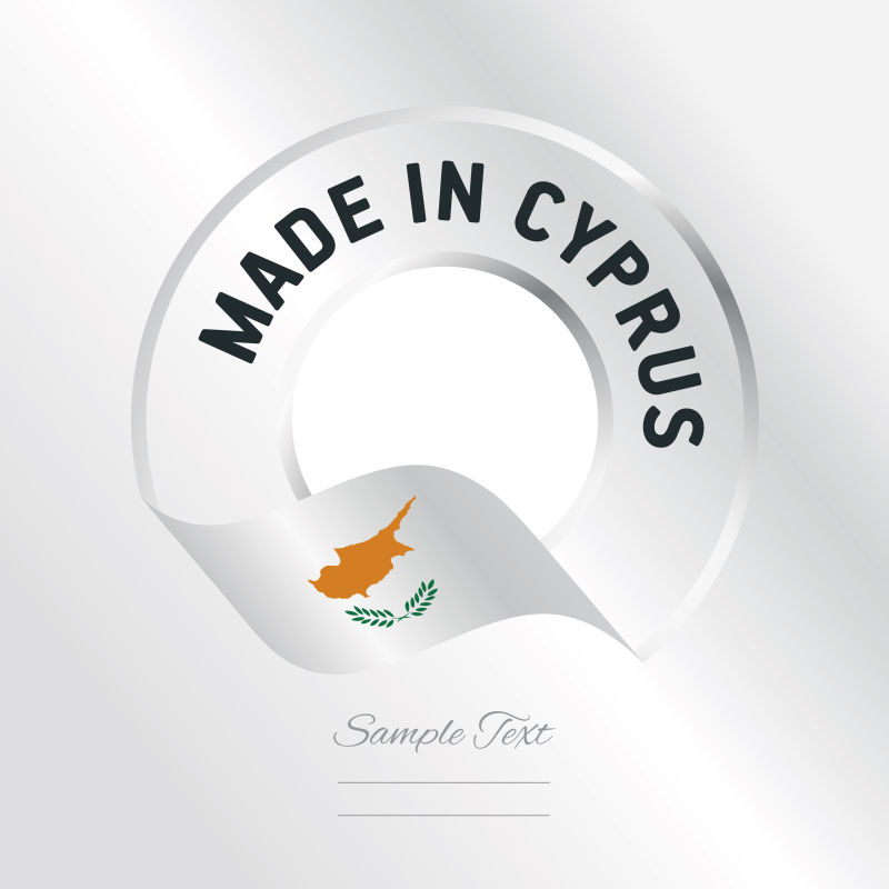 创意矢量现代塞浦路斯制造标签设计