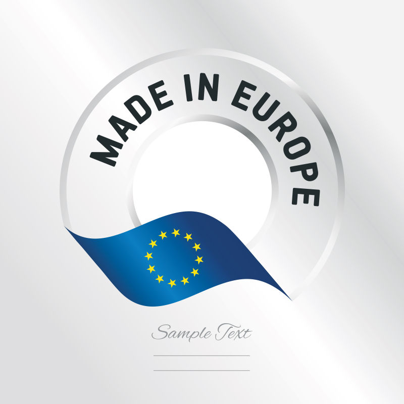 创意矢量现代欧盟制造的标签设计