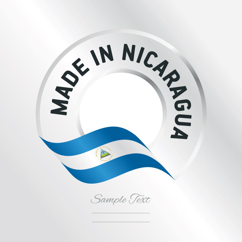 抽象矢量尼加拉瓜制造标签设计