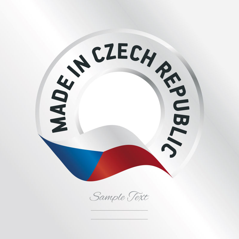 抽象矢量现代捷克斯洛伐克标签设计