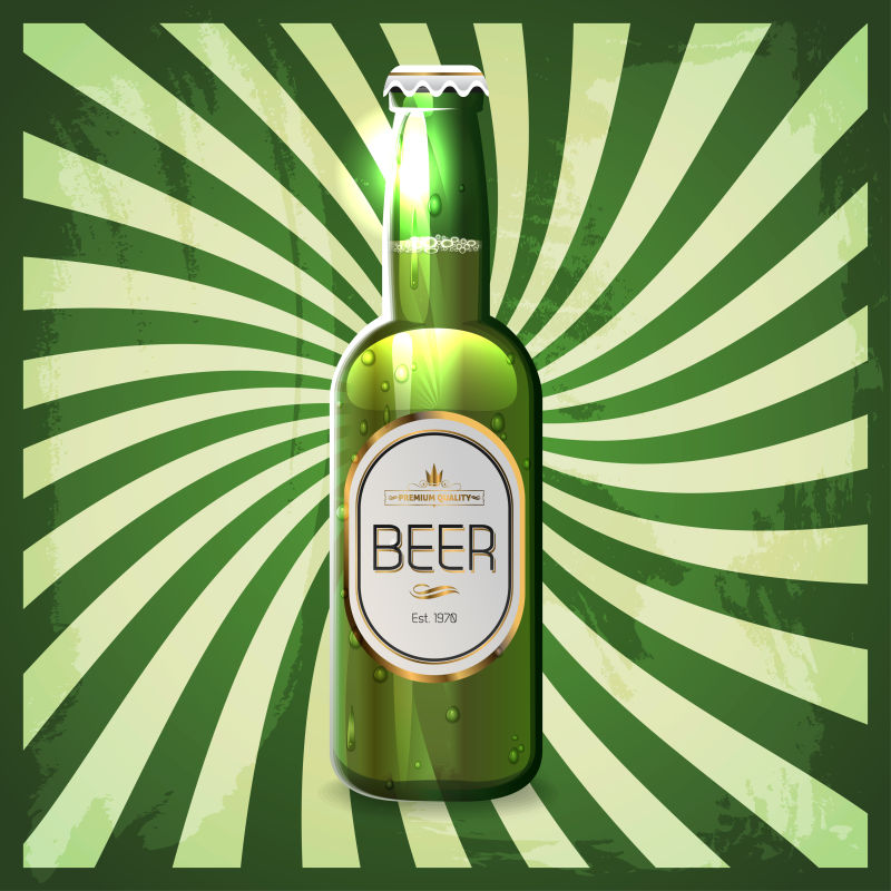抽象矢量啤酒元素的复古海报设计