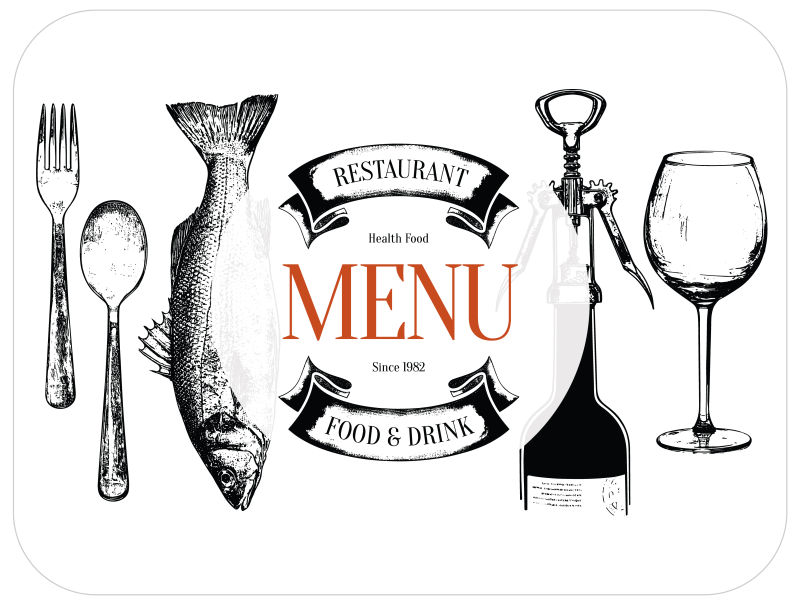 抽象矢量现代餐厅菜单创意平面设计