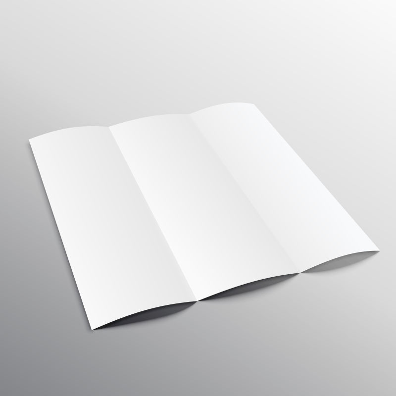 三层空白的小册子模型设计透视