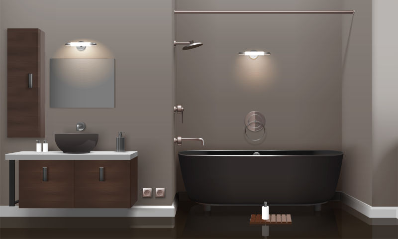 创意矢量现代浴室创意设计