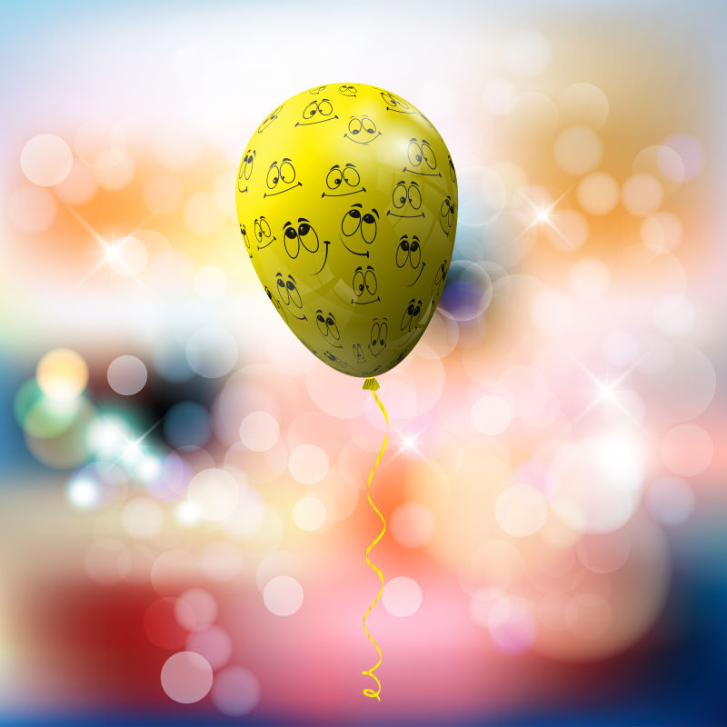 创意矢量现代黄色气球设计插图