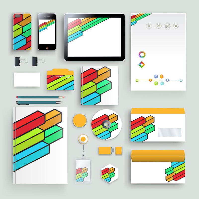 抽象矢量彩色简约企业宣传设计