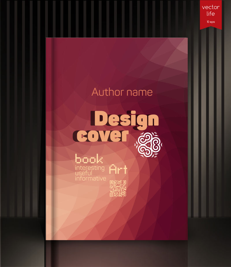 抽象矢量红色现代书刊封面设计