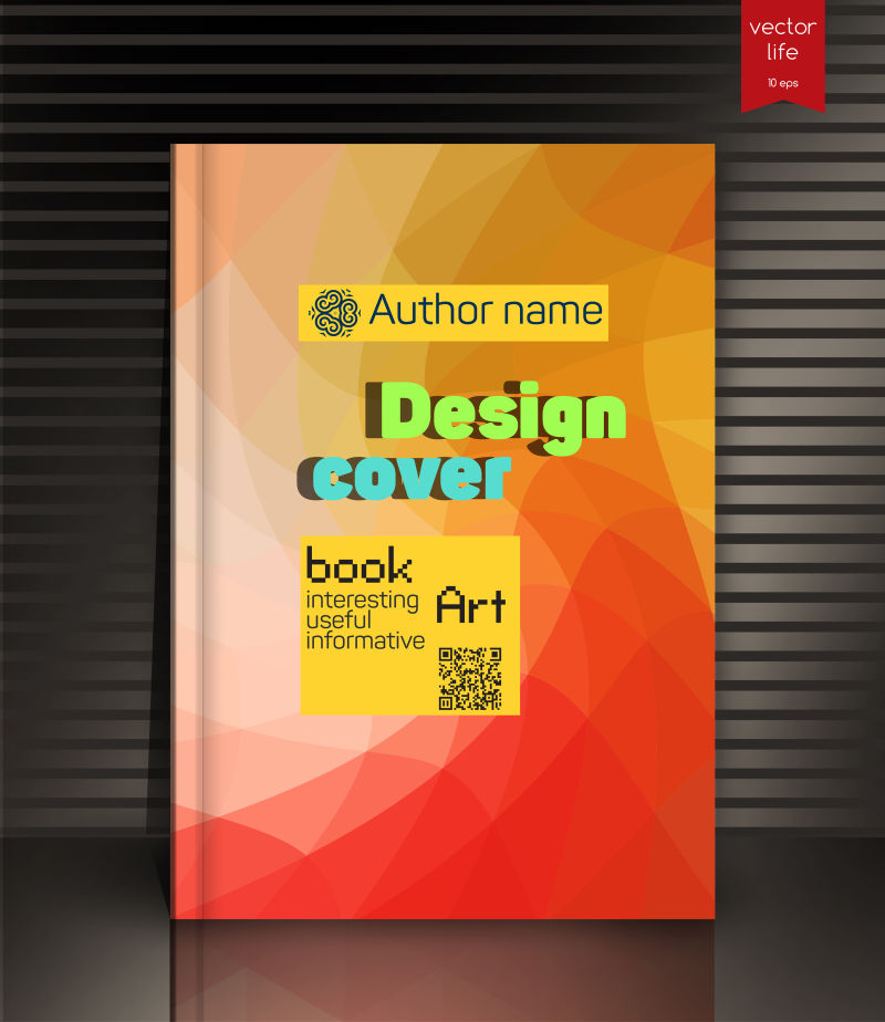 矢量彩色几何风格的创意书刊封面设计