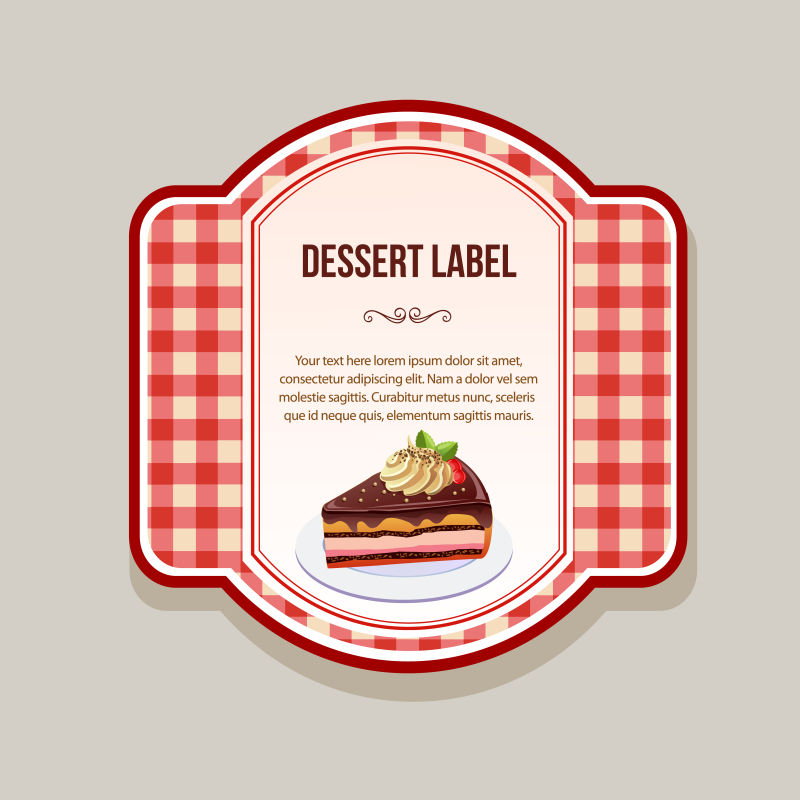 创意矢量食物元素复古标签设计