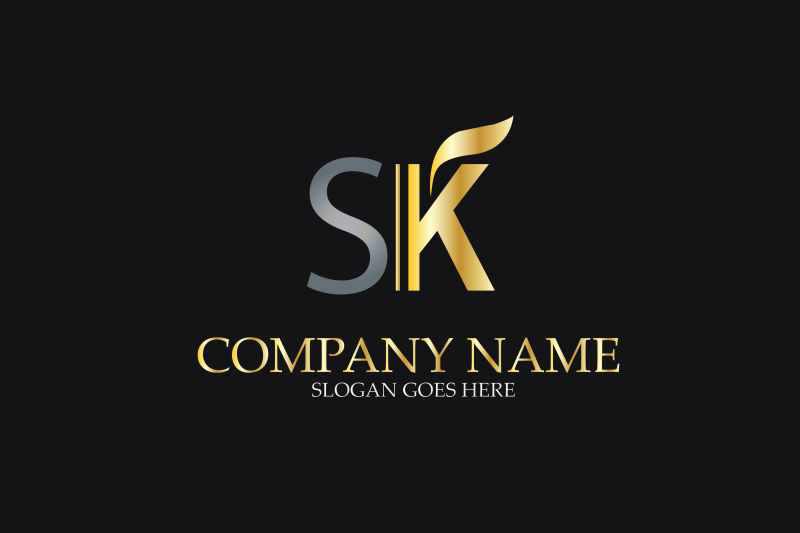 矢量现代商业字母sk标志设计