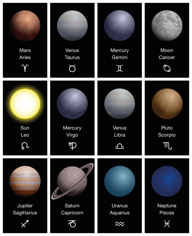 创意矢量现代太阳系行星设计元素插图