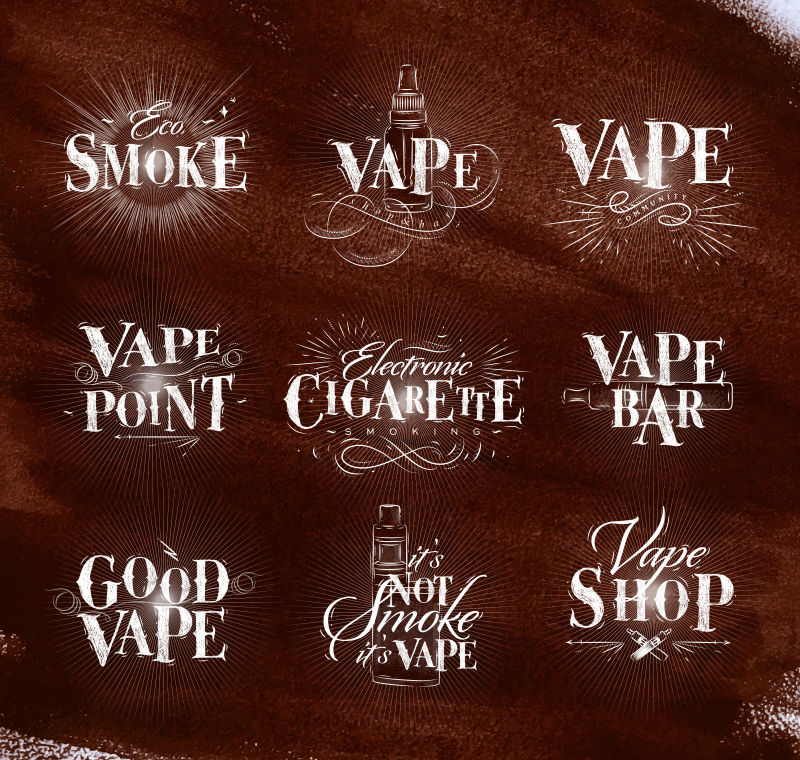 创意矢量现代吸烟主题的海报设计元素