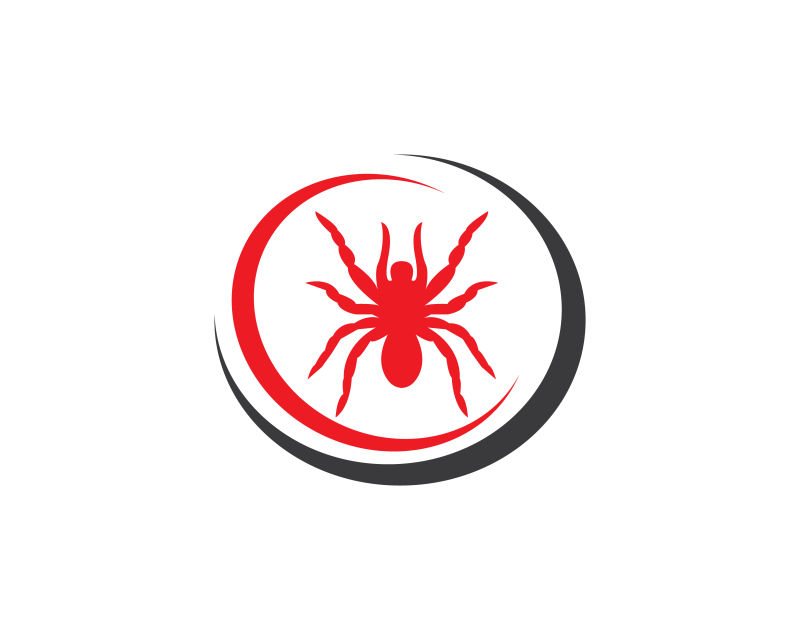 抽象矢量红色蜘蛛元素的平面标志设计
